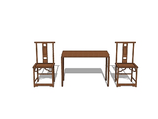 <em>中式</em>实木椅sketchup模型，实木椅草图大师模型下载