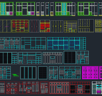 定制衣柜CAD图库，衣柜CAD图纸下载