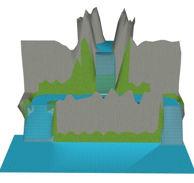 自然地形草图大师模型，地形SKP模型下载