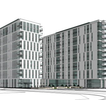 现代办公楼草图大师模型，办公楼sketchup模型免费下载