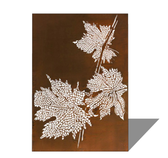 现代枫叶图案锈板草图大师模型，锈板su模型下载