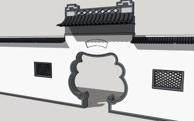 月洞门草图大师模型下载，月洞门skb模型分享