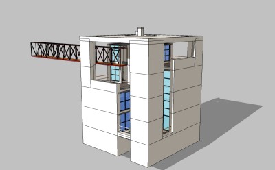 现代塔吊草图大师模型，塔吊sketchup模型