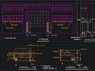 空调机房平剖面图及管道大样图，空调暖通CAD设计图纸下载