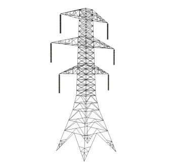 工业风电线杆免费su模型下载、电线杆草图大师模型下载