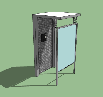 电话亭草图大师模型下载，电话亭SU模型免费下载