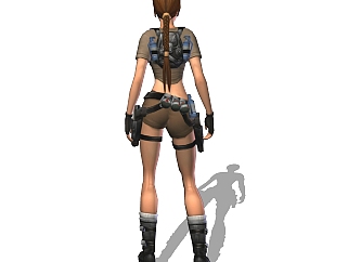 现代2d游戏角色组件免费su模型，劳拉·克劳馥草图大师模型下载
