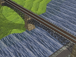 铁路桥草图大师模型设计下载，sketchup铁路<em>桥su模型</em>分享