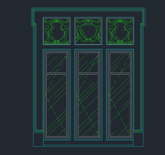 西式窗图块集，窗户CAD图纸下载
