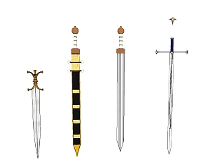宝剑组合草图大师模型下载，宝剑sketchup模型