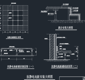 机房装修CAD大样图，机房CAD施工图纸下载