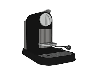 现代全自动咖啡机草图大师模型，餐具sketchup模型下载