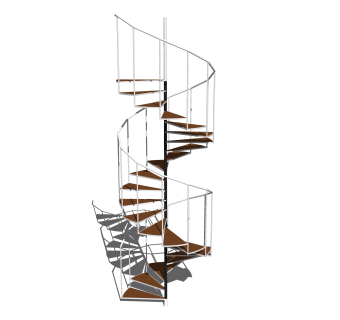 现代旋转楼梯草图大师模型，旋转楼梯SKB文件下载