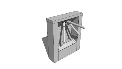 现代人行道闸su模型下载、人行道闸草图大师模型下载