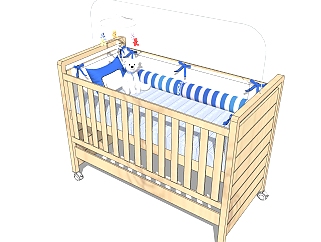 现代简约<em>婴儿床</em>草图大师模型，<em>婴儿床</em>skb文件下载