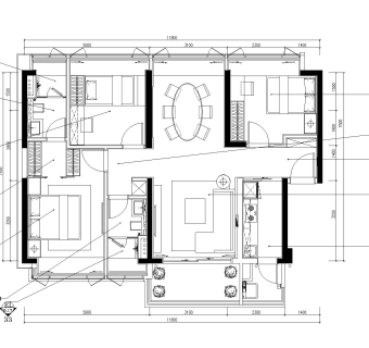 深圳现代风格户型CAD施工图