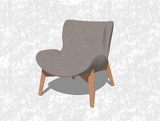 现代布艺创意小座椅su模型，<em>休闲椅</em>草图大师模型下载