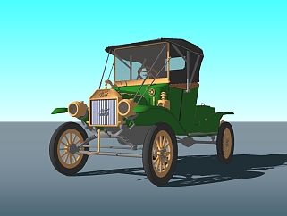 欧式复古汽车草图大师模型，汽车sketchup模型