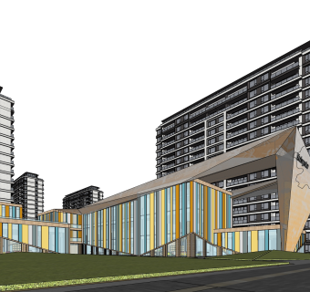 郑州电影小镇sketchup模型下载