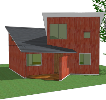 现代独栋别墅草图大师模型下载，独栋别墅sketchup模型