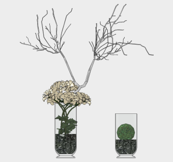  现代花瓶摆件草图大师模型，花瓶摆件sketchup模型下载