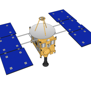 现代太空卫星草图大师模型，卫星su模型下载