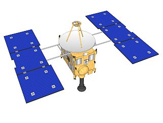 现代<em>太空</em>卫星草图大师模型，卫星su模型下载