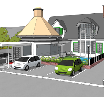 现代独栋别墅草图大师模型下载，独栋别墅sketchup模型