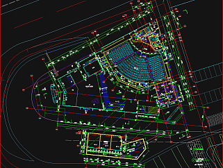 万科艺术中心建筑施工图，CAD施工图纸下载