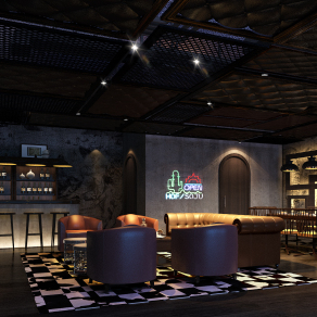 工业风格复古loft酒吧咖啡厅CAD施工图，酒吧咖啡店CAD图纸下载