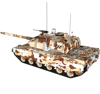 现代战争坦克草图大师模型，坦克sketchup模型