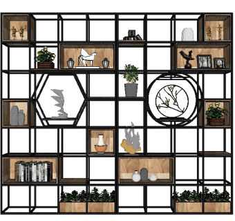 现代装饰架草图大师模型，装饰架sketchup模型下载