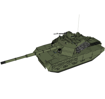 乌克兰T-84堡垒主战坦克草图大师模型，坦克SU模型下载