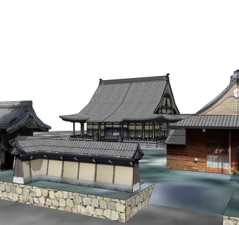 日式古建庭院草图大师模型下载、古建庭院su模型下载