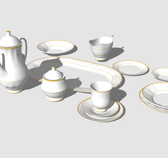  现代精品餐具草图大师模型，精品餐具sketchup模型下载