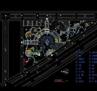 [西安]城市中心广场园林景观工程施工图CAD图纸