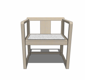 新中式实木椅su模型，实木椅草图大师模型下载
