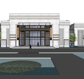 现代售楼处skb模型分享，售楼中心SU模型下载