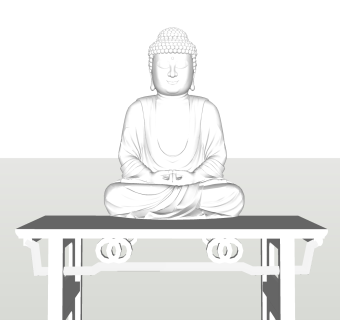 现代佛头雕塑su模型,摆件草图大师模型下载