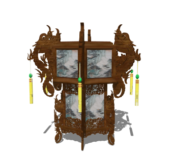 中式灯笼草图大师模型，灯笼SKB文件下载