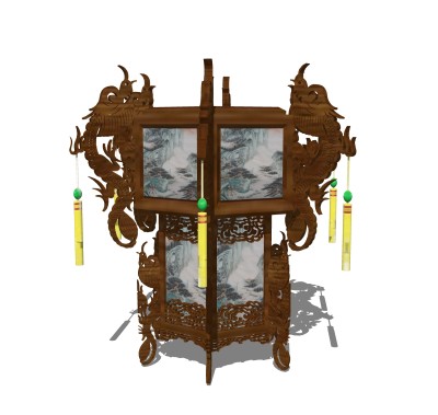 中式灯笼草图大师模型，灯笼SKB文件下载