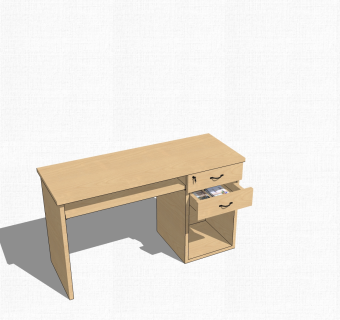 现代班台桌草图大师模型，班台桌sketchup模型下载
