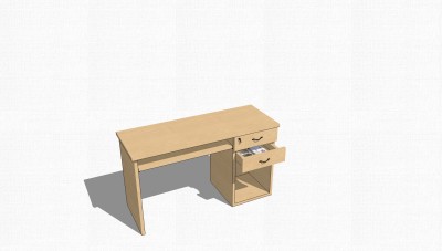 现代班台桌草图大师模型，班台桌sketchup模型下载