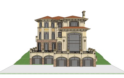 欧式别墅su模型，别墅sketchup模型下载