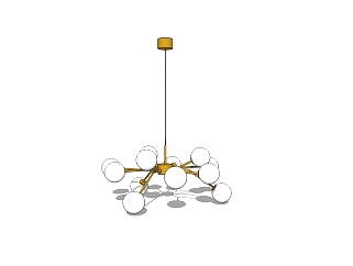 现代白色吊灯sketchup模型下载，吊灯su模型下载