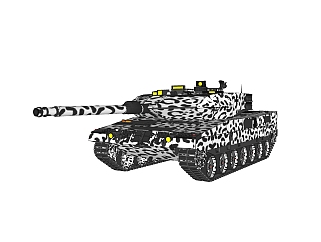 德国Leopard<em>豹</em>2A6主站坦克su模型，坦克草图大师模型...