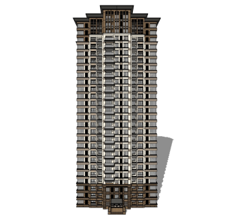 欧式住宅楼草图大师模型下载，住宅楼su模型