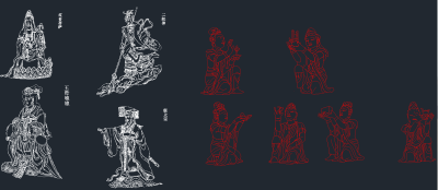 最新西游记人物CAD图库，西游记人物CAD图纸下载