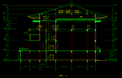 静音寺建筑施工图，寺庙CAD施工图纸下载