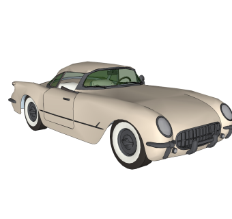 美式汽车免费su模型，汽车sketchup模型，汽车su素材下载